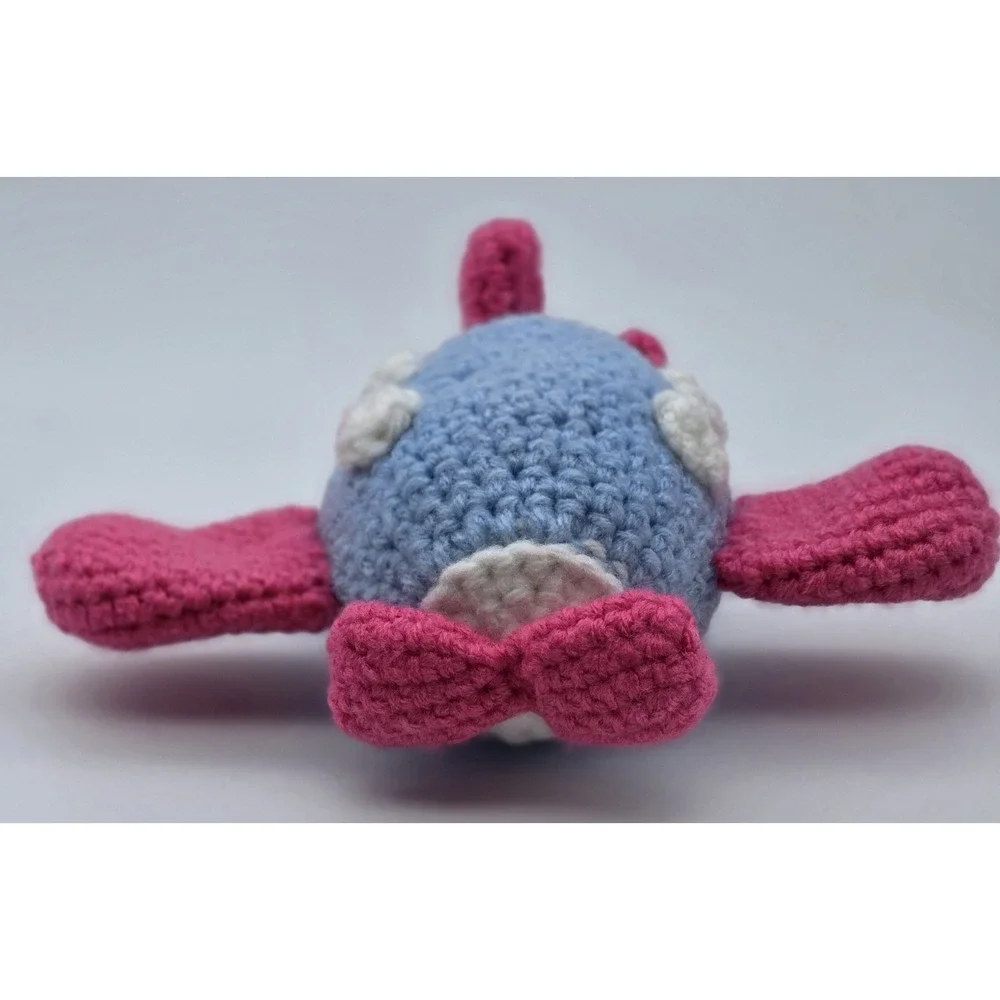 Handmade Crochet Airplane Plush Toy Amigurumi Pink Blue Soft‎ Stuffed
